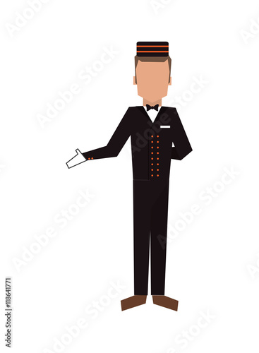 flat design bellboy or bellhop icon vector illustration