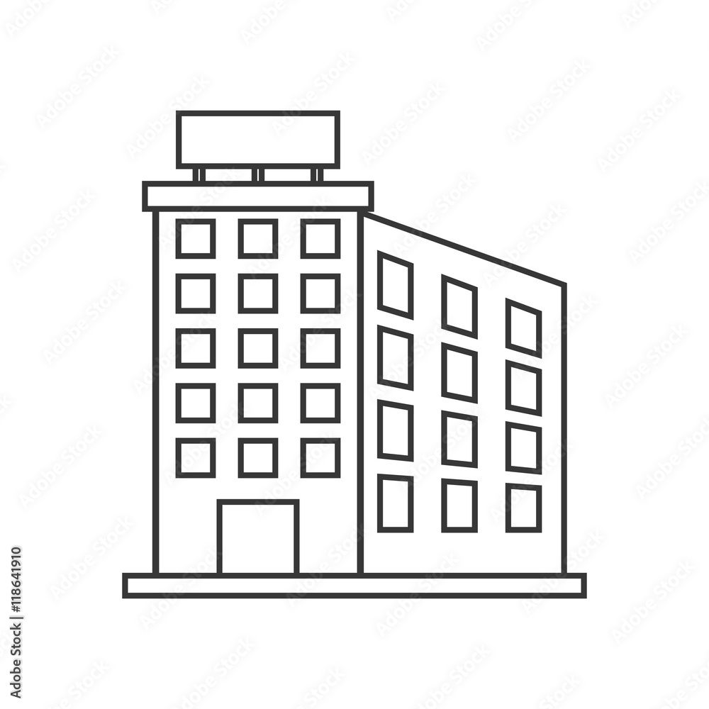 flat design single building icon vector illustration