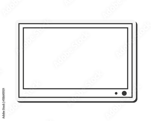 flat design flat screen tv icon vector illustration