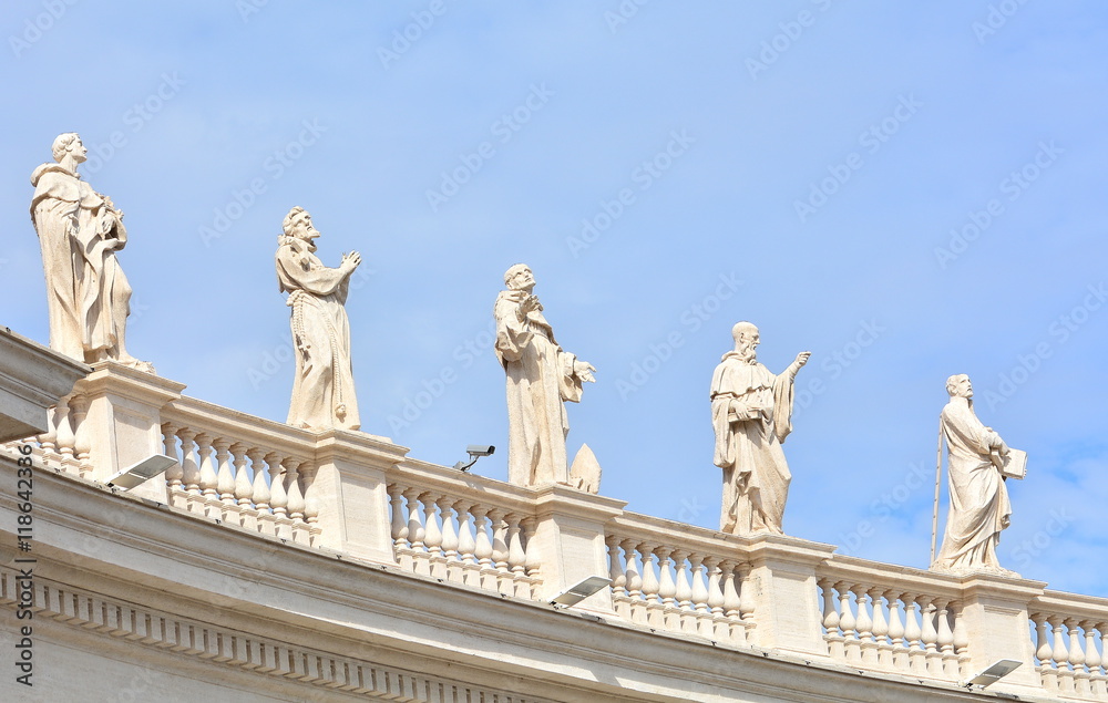 Vatican square in Rome with its most important monuments.