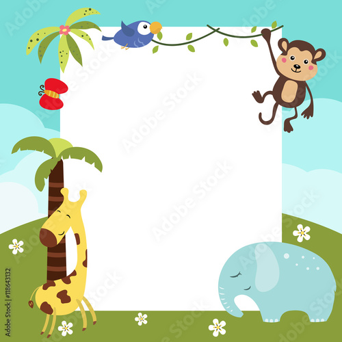 Photography Frame with African animals