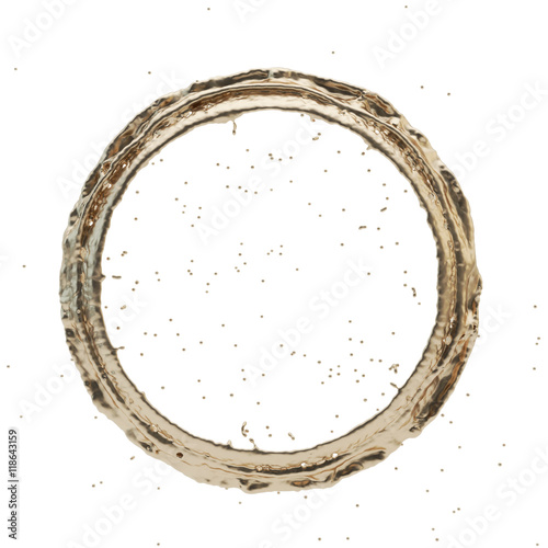 golden splash radial 3d rendering