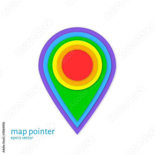 Free Download  Map pointer on white background. Design material style.  Rainbo - GFXLoad