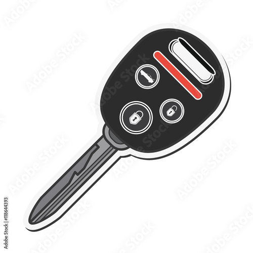 key car automobile machine part icon. Flat and Isolated design. Vector illustration