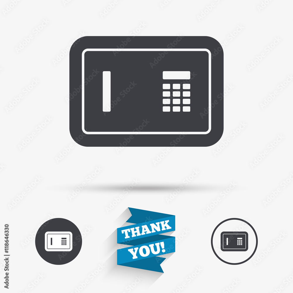 Safe sign icon. Deposit lock symbol. Safe sign icon. Deposit lock symbol.