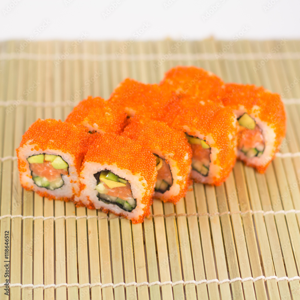 Isolated sushi / rolls. Isolated sushi / rolls.
