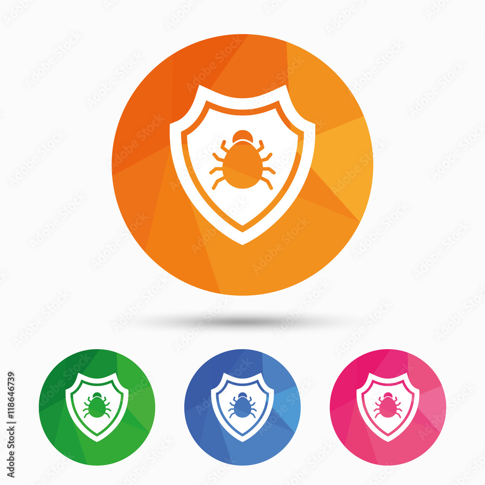 Shield sign icon. Virus protection symbol. Shield sign icon. Virus protection symbol.