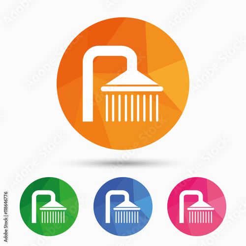 Shower sign icon. Douche with water drops symbol
