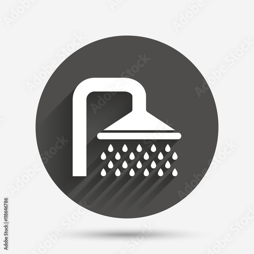 Shower sign icon. Douche with water drops symbol
