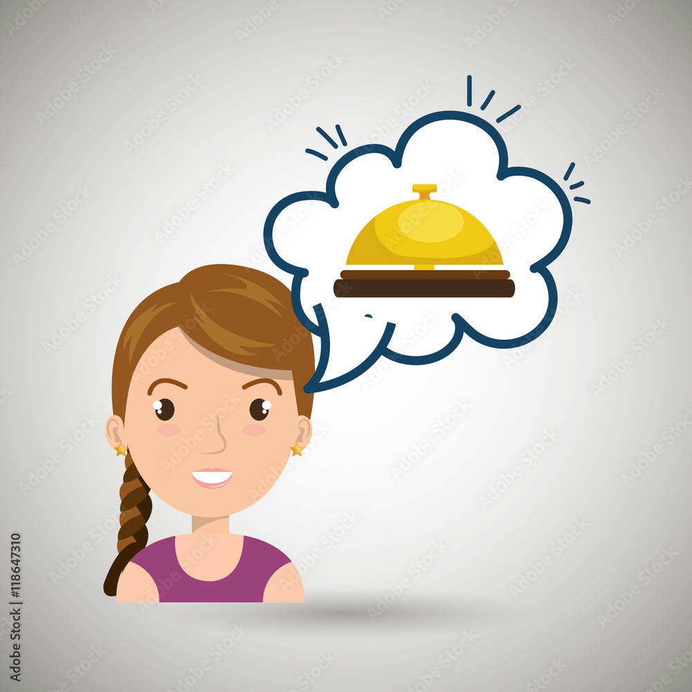 woman client hotel icon vector illustration design woman client hotel icon vector illustration design