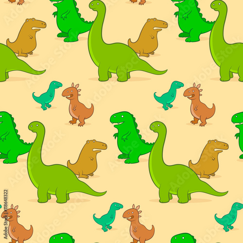 Cute cartoon dinosaur background pattern