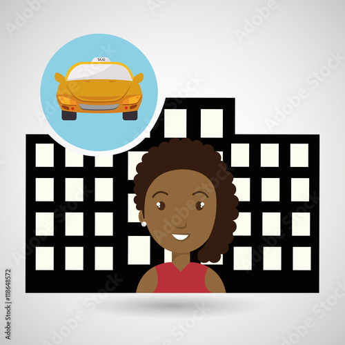 woman hotel service building vector illustration design