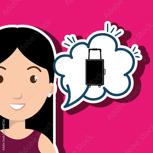 woman client hotel icon vector illustration design