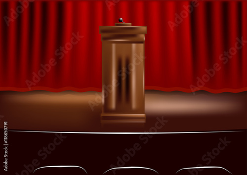 wooden podium tribune
