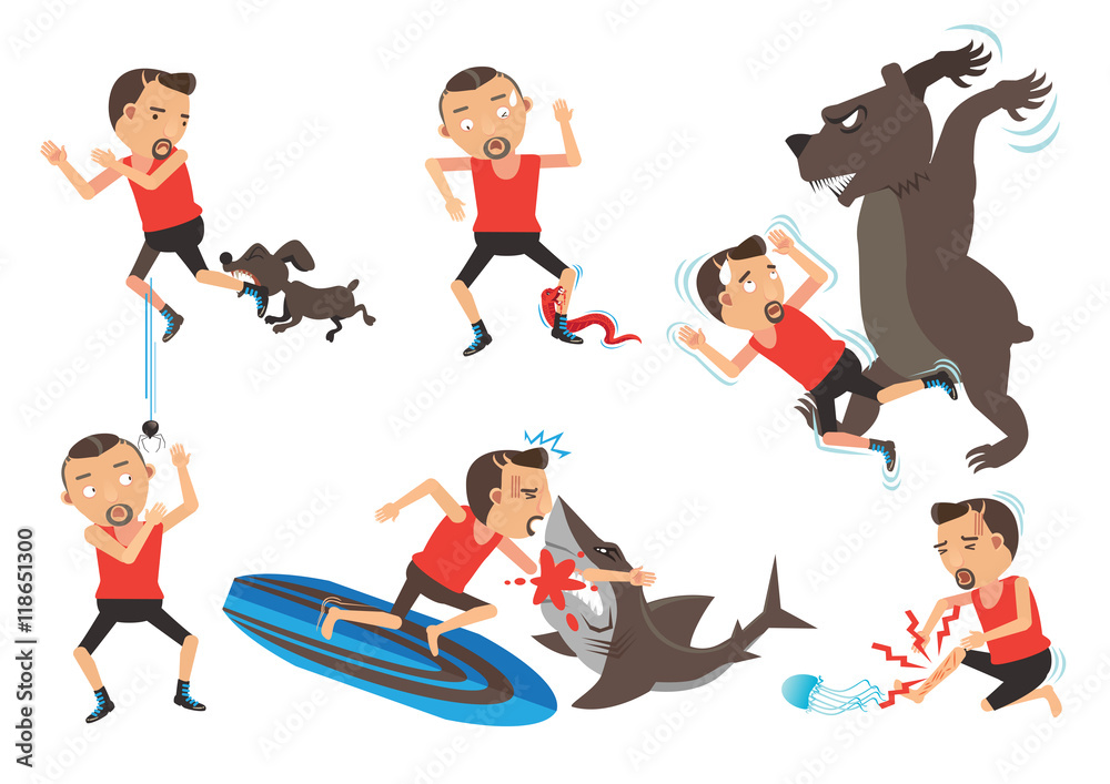 Bite/Wild Animal And pets Attacking Hurting  vector  illustration Stock Vector | Adobe Stock