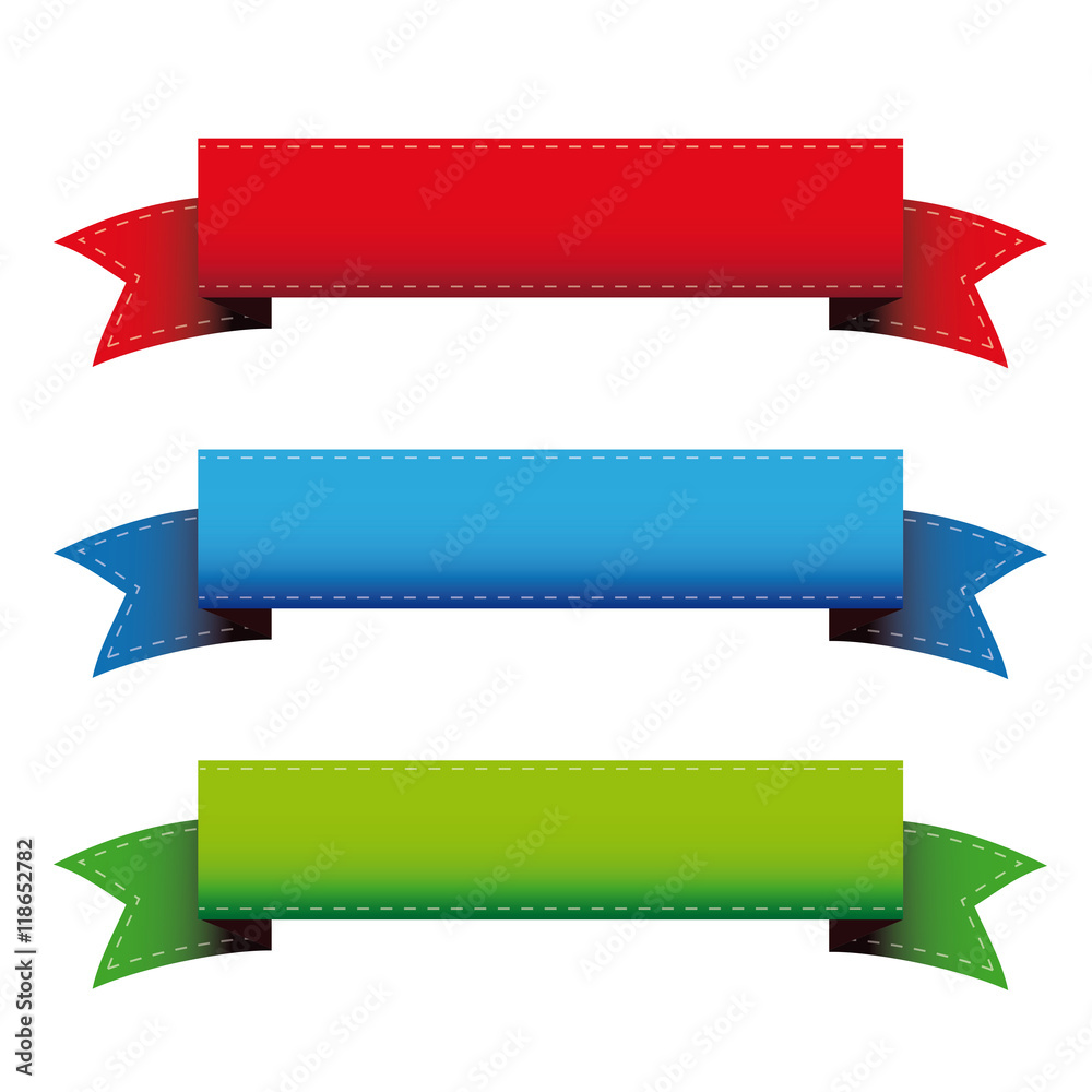 color ribbon banners