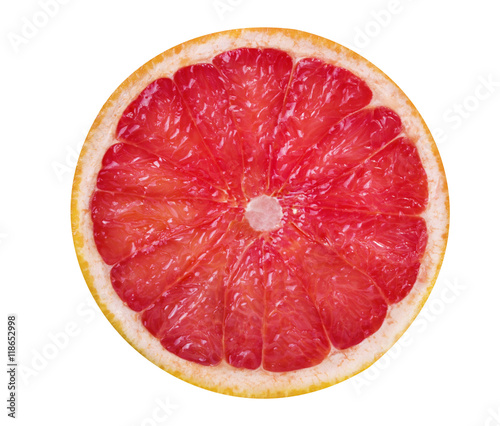 Grapefruit with slices isolated on white