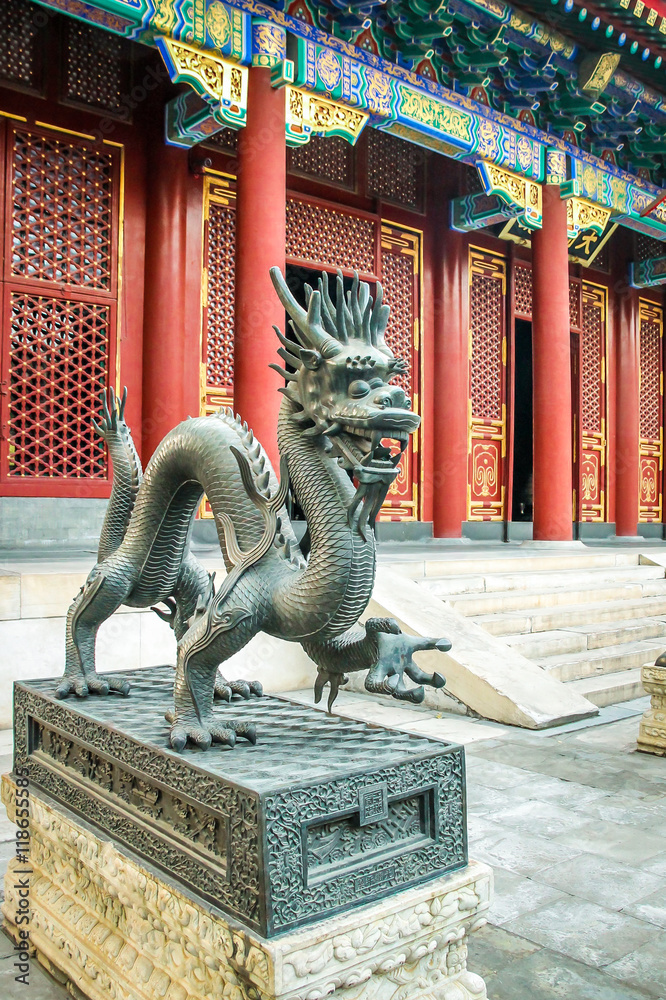 Dragon bronze statue - Forbidden City, Beijing, China