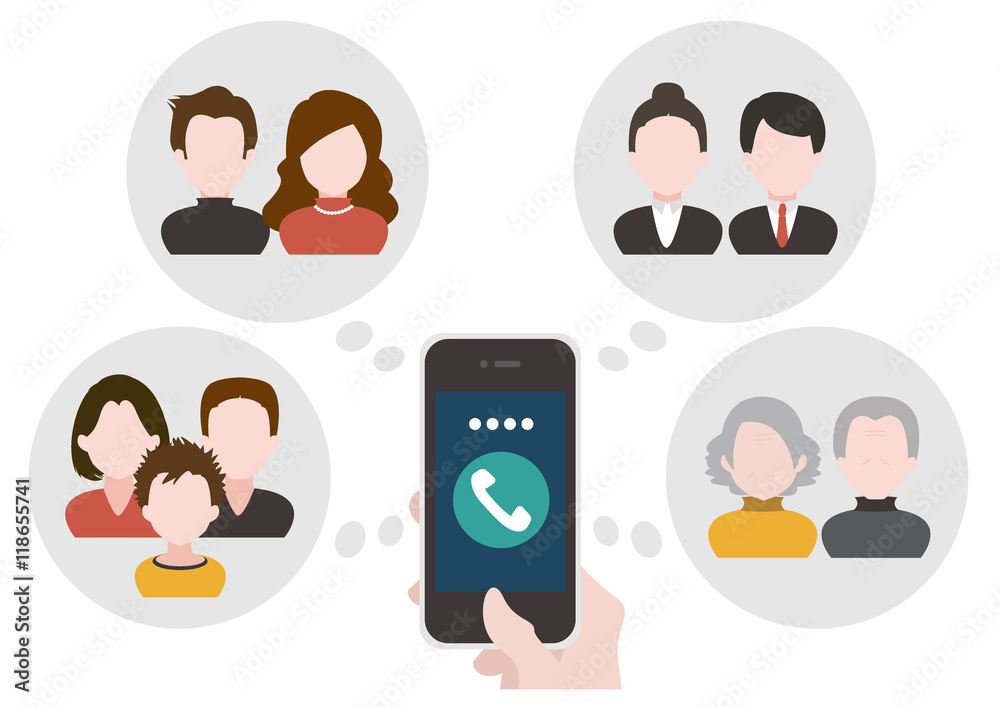 Phone and network communication concept Phone and network communication concept