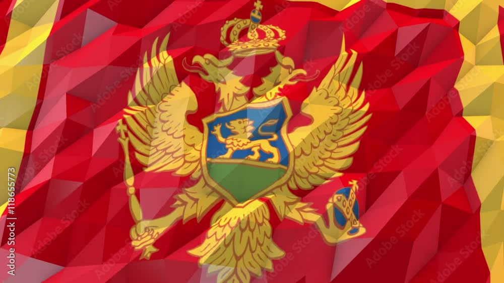 Montenegro 3D Wallpaper Animation, National Symbol, Low Polygonal Glossy Origami Style Montenegro 3D Wallpaper Animation, National Symbol, Low Polygonal Glossy Origami Style