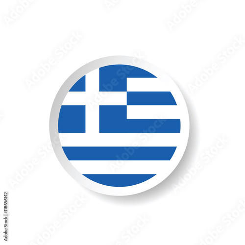 sticker of greece flag in blue and white color illustration