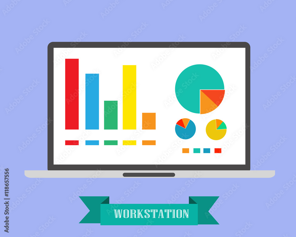work space flat design. work space flat design.