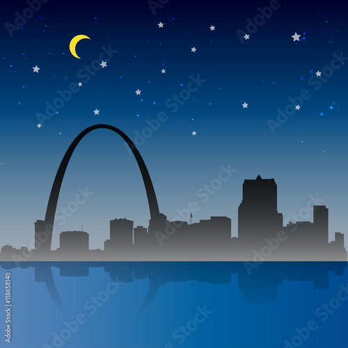 St. Louis City Night Scene 