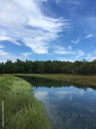 river and sky in rural southern Maine © jesuis terun_vision
