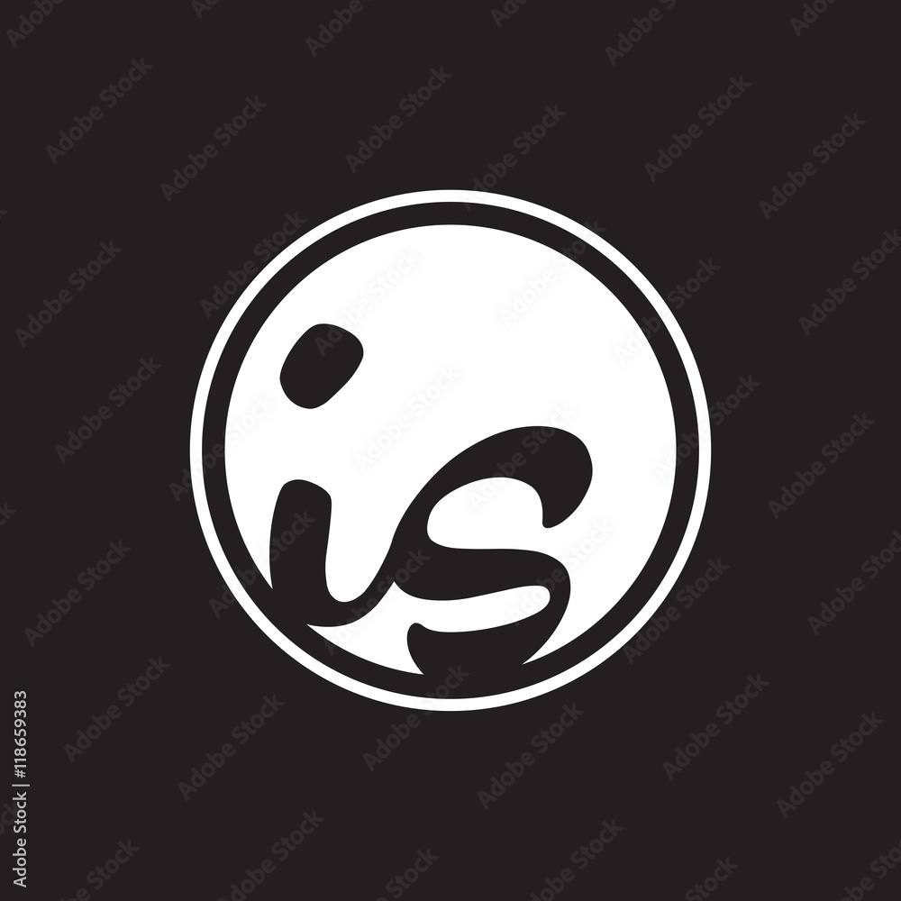 initial letter logo circle with ring white color initial letter logo circle with ring white color