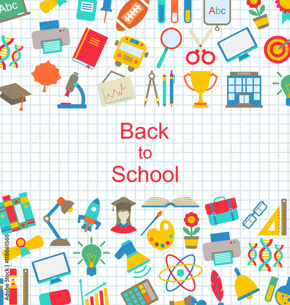 Set of School Icons, Back to School Objects