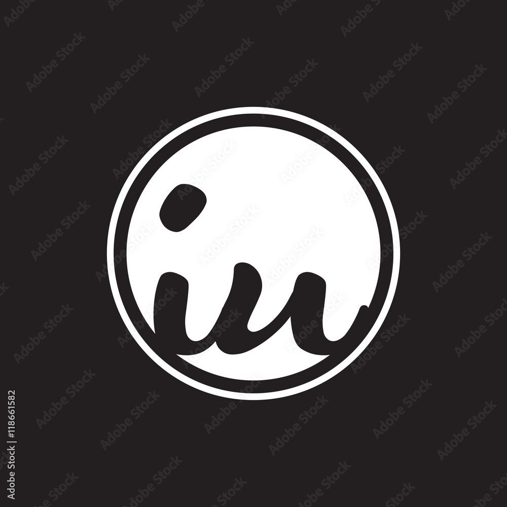 Obraz premium initial letter logo circle with ring white color