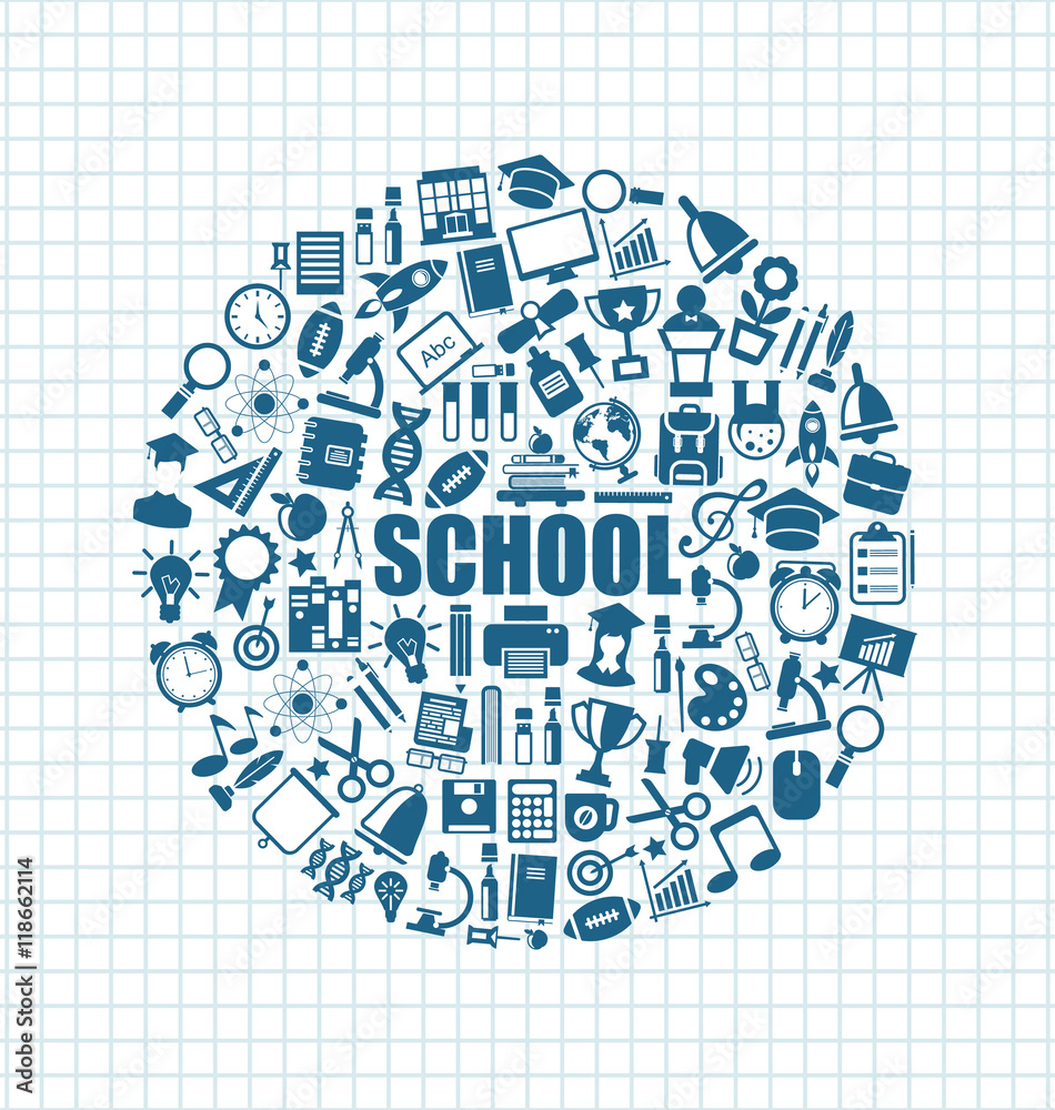 Set of School Icons, Back to School Objects