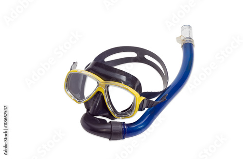 Diving mask on a light background