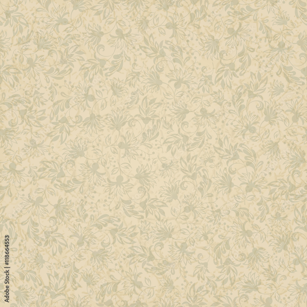 Seamless background of  beige color in the style of Damascus
