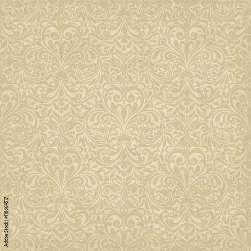 Seamless background of beige color in the style of baroque