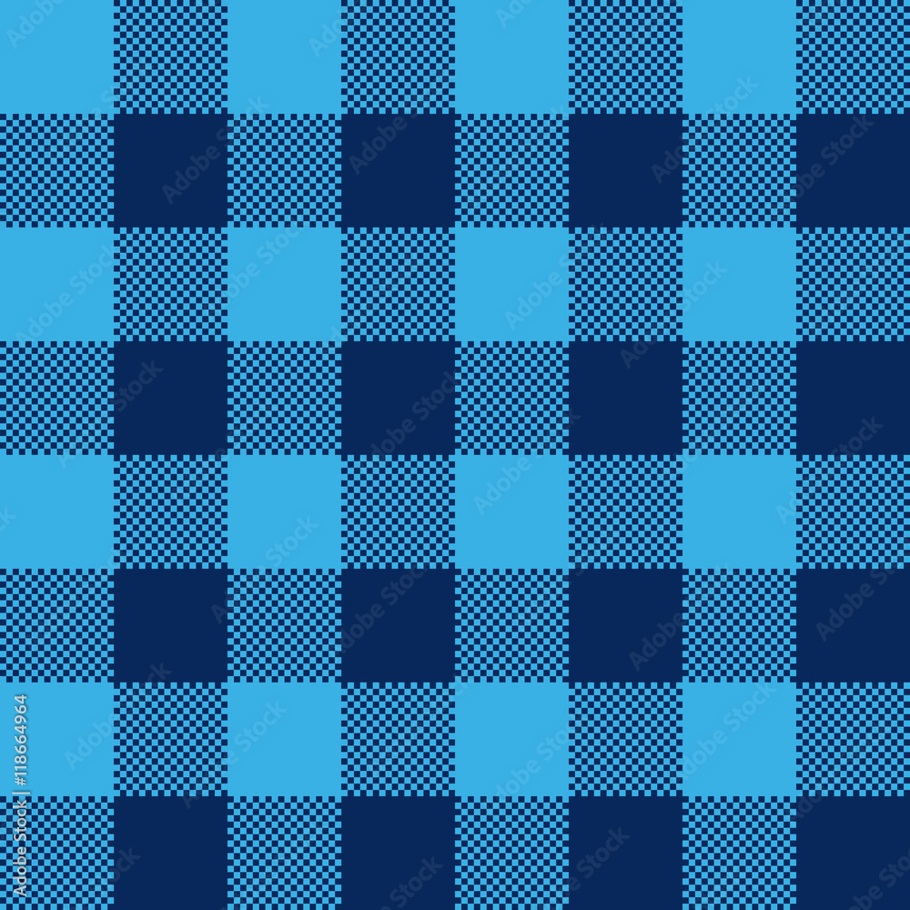 Blue check pattern seamless fabric texture Blue check pattern seamless fabric texture