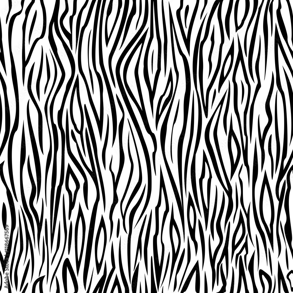 Seamless zebra color pattern.Abstract black and white seamless pattern, imitation zebra color. Striped zebra color. Seamless abstract background.