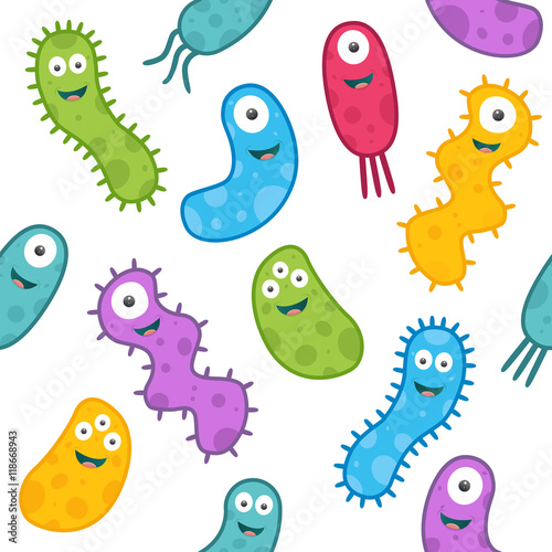 Set of colorful germs in a repeat pattern  