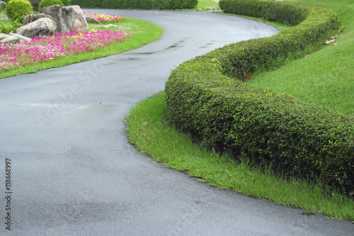 Roadside view of beautiful park