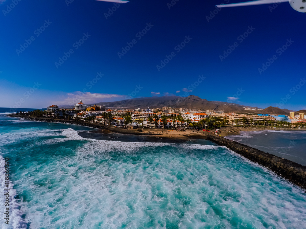 view from the air, ocean, Tenerife