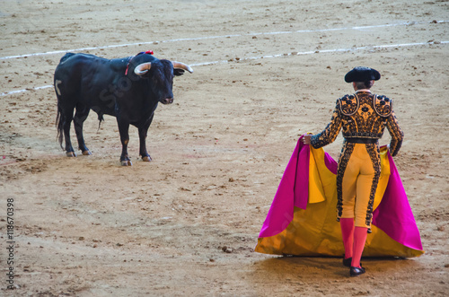 Spanish bullfighter in the bullring