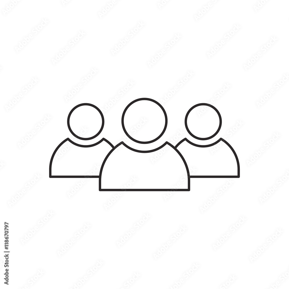 Outline teamwork icon isolated on white background Outline teamwork icon isolated on white background