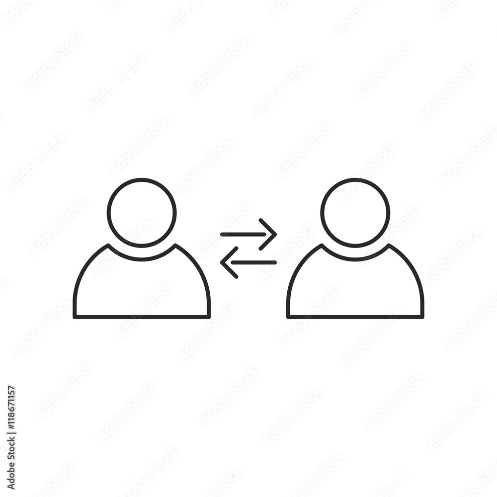 Outline teamwork icon isolated on white background Outline teamwork icon isolated on white background