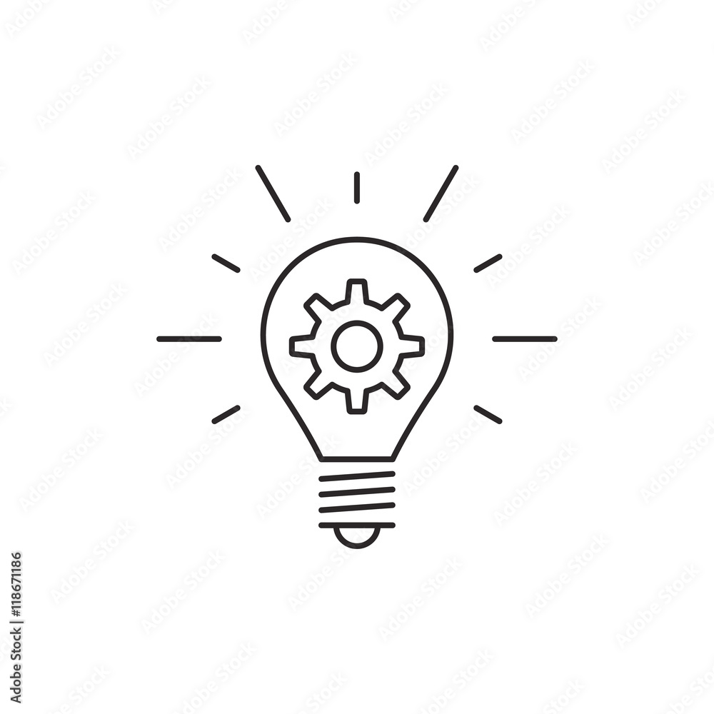Outline idea icon isolated on white background Outline idea icon isolated on white background