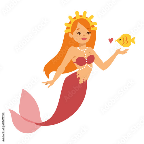Mermaid nixie character vector