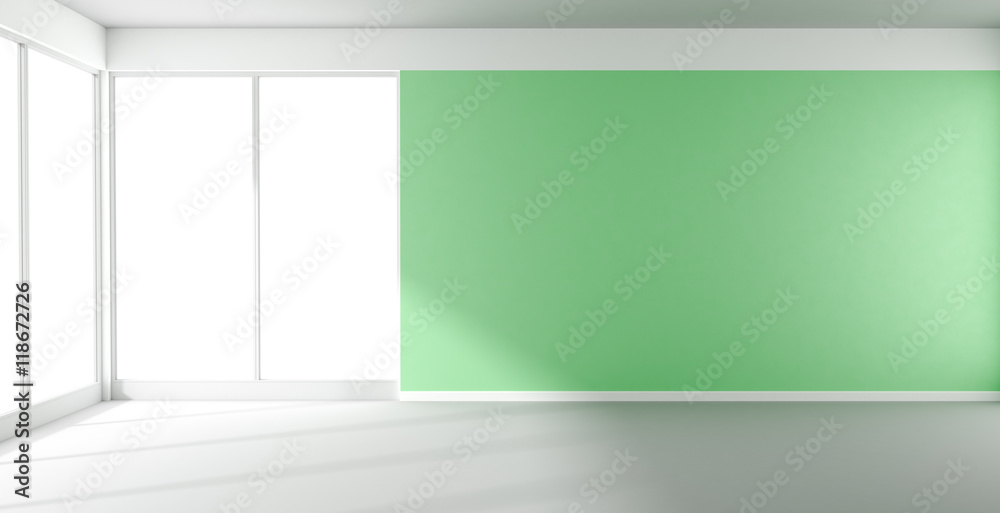 custom made wallpaper toronto digitalEmpty room with green wall and panoramic window