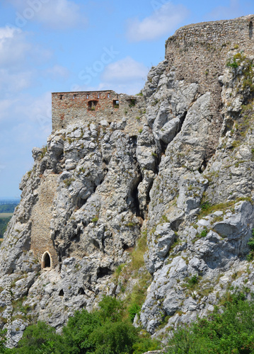 Ancient tower and ruined fortification of the Devin castle near Bratislava, Slovakia. © Arevik