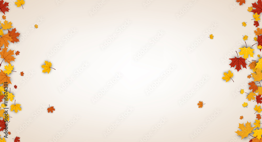 Obraz premium Autumn background with maple leaves.