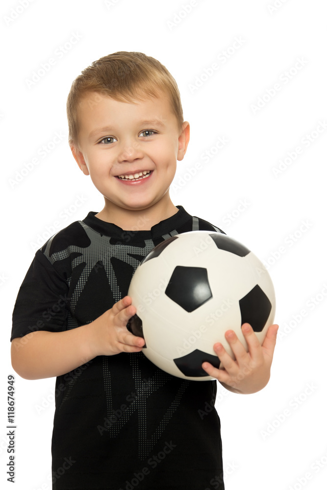 Little boy with soccer ball