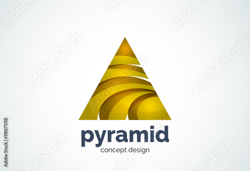Pyramid logo template, triangle cycle concept